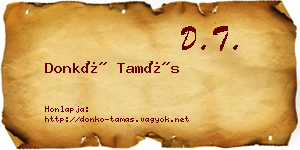 Donkó Tamás névjegykártya