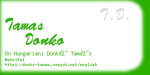 tamas donko business card